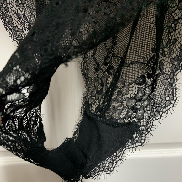 Free people Black Sexy draped lace bottom Bodysuit - Picture 9 of 11